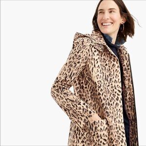 NWOT. JCREW ANIMAL PRINT TRENCH COAT SZ 0